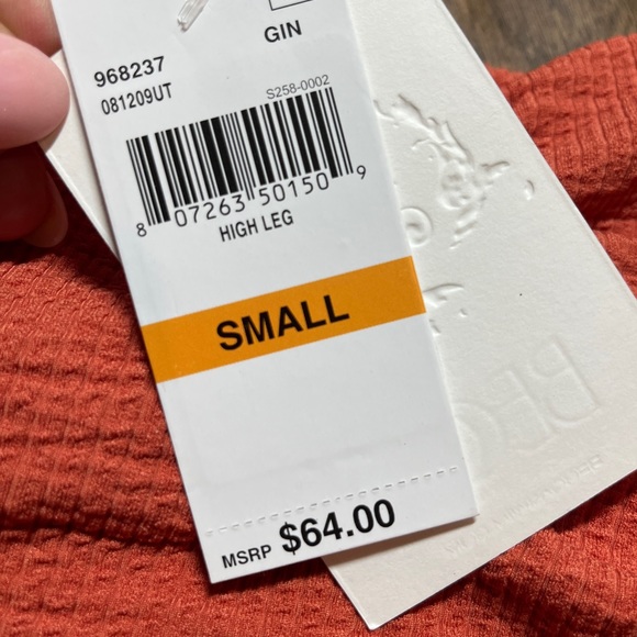 NWT Becca Pucker Up Ginger Orange Bikini Set Malia Halter Top Side Tie Bottom - Picture 15 of 16